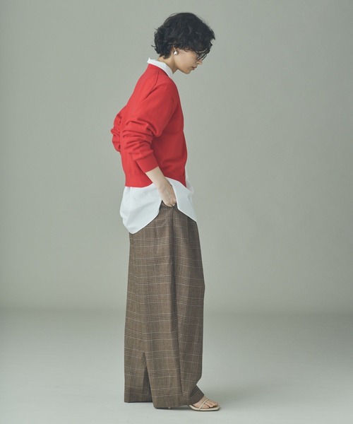Curensology(カレンソロジー)の「Curensology(カレンソロジー)/<C.S.G>グレンチェックツータックパンツ(その他パンツ・レディース・ダークブラウン・FREE)」の9枚目の写真