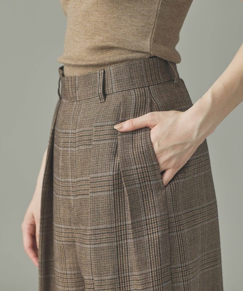 Curensology(カレンソロジー)の「Curensology(カレンソロジー)/<C.S.G>グレンチェックツータックパンツ(その他パンツ・レディース・ダークブラウン・FREE)」の3枚目の写真