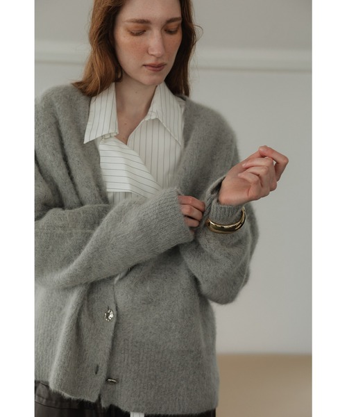 tento(テント)の「Fox-Blend Knit Cardigan(カーディガン/ボレロ・レディース・ホワイト/グレー・FREE)」の6枚目の写真