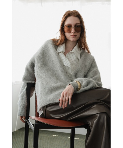 tento(テント)の「Fox-Blend Knit Cardigan(カーディガン/ボレロ・レディース・ホワイト/グレー・FREE)」の3枚目の写真