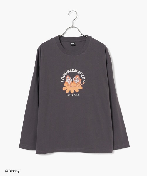 Honeys（ハニーズ）の「ディズニー／ゆるＴシャツ（Tシャツ/カットソー・レディース・ダークブルー/ピンク/ブラウン/パープル/スミクロ・L/LL/M/S/SS）」の11枚目の写真