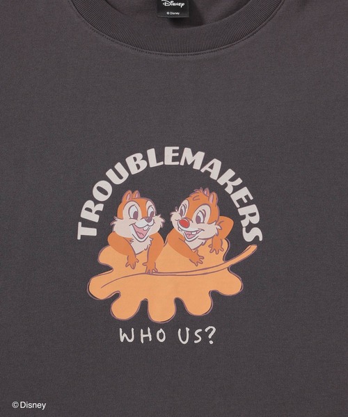 Honeys（ハニーズ）の「ディズニー／ゆるＴシャツ（Tシャツ/カットソー・レディース・ダークブルー/ピンク/ブラウン/パープル/スミクロ・L/LL/M/S/SS）」の12枚目の写真