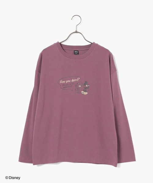 Honeys（ハニーズ）の「ディズニー／ゆるＴシャツ（Tシャツ/カットソー・レディース・ダークブルー/ピンク/ブラウン/パープル/スミクロ・L/LL/M/S/SS）」の17枚目の写真