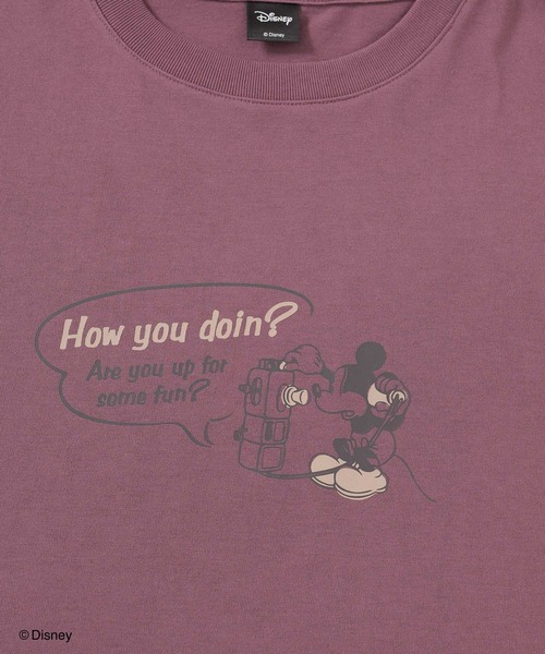Honeys（ハニーズ）の「ディズニー／ゆるＴシャツ（Tシャツ/カットソー・レディース・ダークブルー/ピンク/ブラウン/パープル/スミクロ・L/LL/M/S/SS）」の18枚目の写真