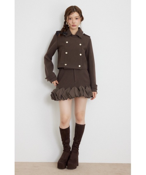 rienda（リエンダ）の「【AW先行アイテム】ダブルブレストジャケット 秋服 冬服（テーラードジャケット・レディース・ブラウン/マルチ・SMALL/MEDIUM）」の3枚目の写真