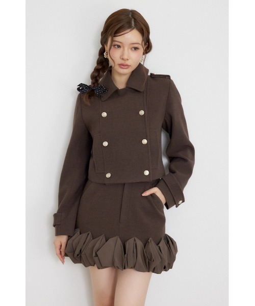 rienda（リエンダ）の「【AW先行アイテム】ダブルブレストジャケット 秋服 冬服（テーラードジャケット・レディース・ブラウン/マルチ・SMALL/MEDIUM）」の6枚目の写真