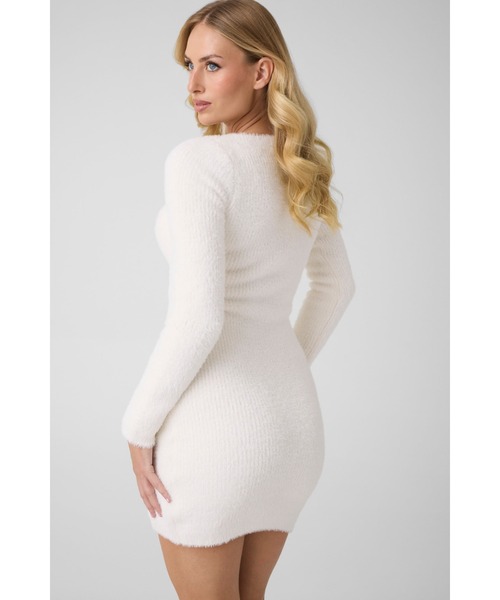 Guess（ゲス）の「JAYCEE Half Zip Sweater Dress ワンピース ニットワンピース（ワンピース・レディース・クリーム・MEDIUM/X-SMALL/SMALL）」の2枚目の写真