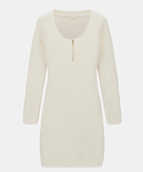 Guess（ゲス）の「JAYCEE Half Zip Sweater Dress ワンピース ニットワンピース（ワンピース・レディース・クリーム・MEDIUM/X-SMALL/SMALL）」の5枚目の写真