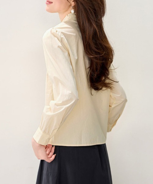 ONEP STAR(ワンピスター)の「レース切替スタンドカラー長袖シャツ(シャツ/ブラウス・レディース・ベージュ・MEDIUM/X-LARGE/LARGE)」の8枚目の写真