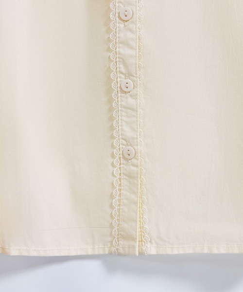 ONEP STAR(ワンピスター)の「レース切替スタンドカラー長袖シャツ(シャツ/ブラウス・レディース・ベージュ・MEDIUM/X-LARGE/LARGE)」の12枚目の写真