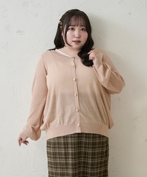 Louiosy（ルオシー）の「【Louiosy】【大きいサイズ】ニュアンスゴールドボタンシアーカーデ（カーディガン/ボレロ）」
