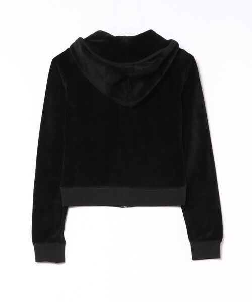 604SERVICE（ロクマルヨンサービス）の「CROSS CHARM VELVET HOODIE ZIP-UP（パーカー・レディース・ブラック・SMALL/MEDIUM）」の3枚目の写真
