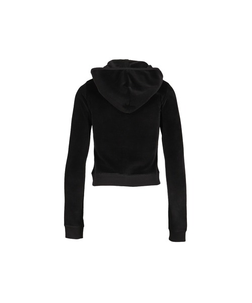 604SERVICE（ロクマルヨンサービス）の「CROSS CHARM VELVET HOODIE ZIP-UP（パーカー・レディース・ブラック・SMALL/MEDIUM）」の4枚目の写真