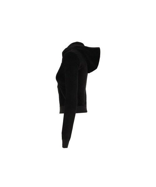 604SERVICE（ロクマルヨンサービス）の「CROSS CHARM VELVET HOODIE ZIP-UP（パーカー・レディース・ブラック・SMALL/MEDIUM）」の2枚目の写真