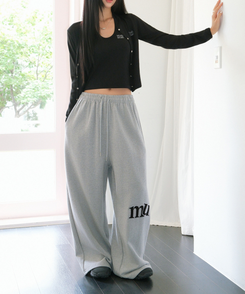 muahmuah（ムーアムーア）の「サイドパッチワイドバンディングパンツ[ブラック]（スウェットパンツ・レディース・その他・FREE）」の7枚目の写真