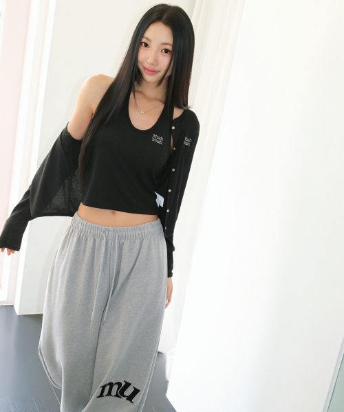 muahmuah（ムーアムーア）の「サイドパッチワイドバンディングパンツ[ブラック]（スウェットパンツ・レディース・その他・FREE）」の8枚目の写真