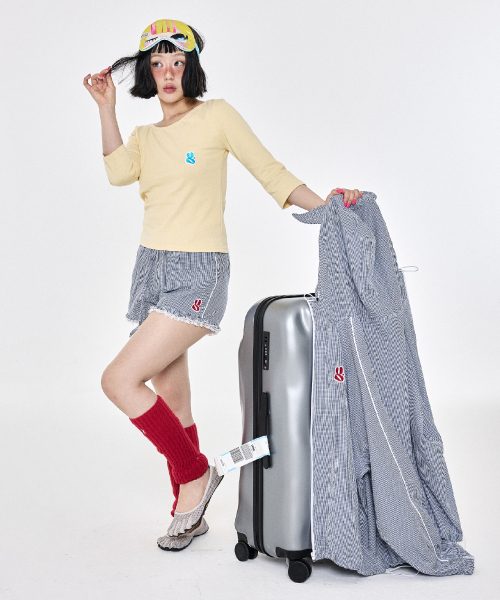 YEGG(イェグ)の「7スリーブトップス(Tシャツ/カットソー・レディース・ライトイエロー/ネイビー・FREE)」の6枚目の写真