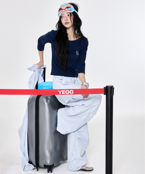 YEGG(イェグ)の「7スリーブトップス(Tシャツ/カットソー・レディース・ライトイエロー/ネイビー・FREE)」の7枚目の写真