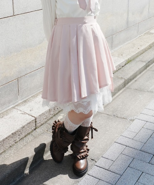 axes femme POETIQUE(アクシーズファムポエティック)の「イレヘムプリーツミドルSK(スカート・レディース・ネイビー/ピンク・MEDIUM)」の10枚目の写真