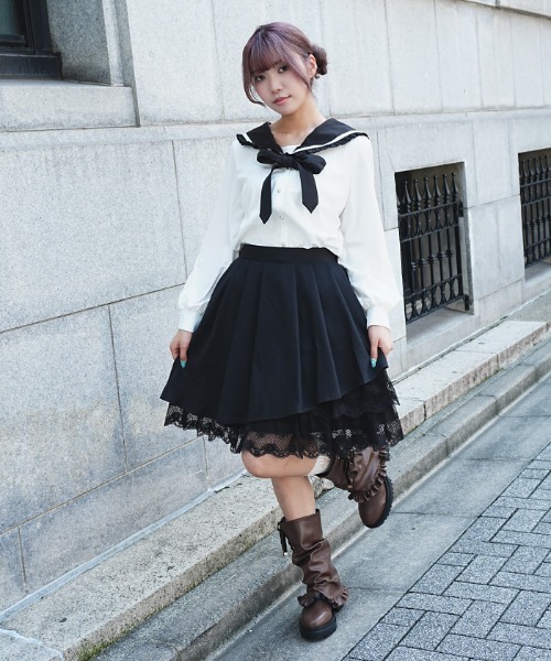 axes femme POETIQUE(アクシーズファムポエティック)の「イレヘムプリーツミドルSK(スカート・レディース・ネイビー/ピンク・MEDIUM)」の12枚目の写真