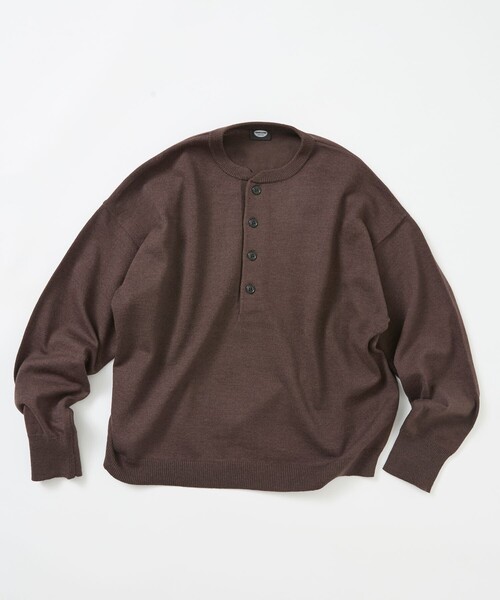 FREAK'S STORE(フリークスストア)の「限定展開 ディープ ヘンリーネック ニット(ニット/セーター・メンズ・ブラウン/アッシュグレー/ブラック・SMALL/MEDIUM/LARGE)」の16枚目の写真