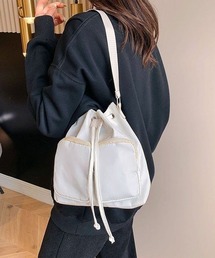 ドロストデザイン2WAY巾着リュック
