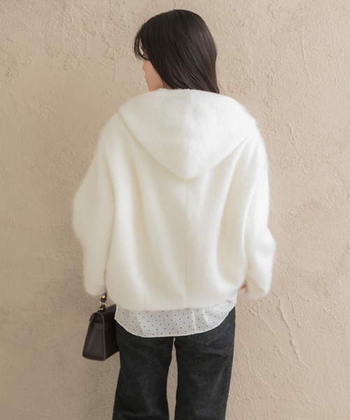 URBAN RESEARCH ROSSO WOMEN(アーバンリサーチ ロッソ)の「カシミヤ混ファーフードコート(その他アウター・レディース・チャコールグレー/アイボリー・FREE)」の19枚目の写真