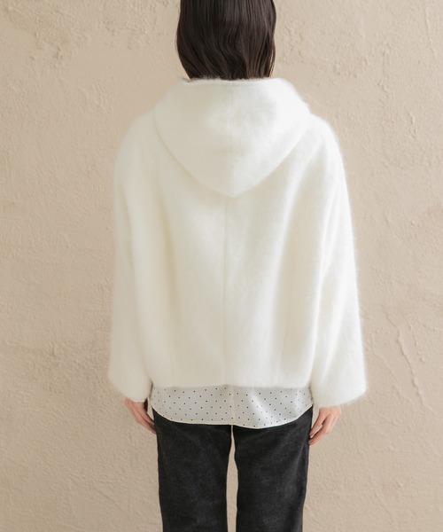 URBAN RESEARCH ROSSO WOMEN(アーバンリサーチ ロッソ)の「カシミヤ混ファーフードコート(その他アウター・レディース・チャコールグレー/アイボリー・FREE)」の11枚目の写真