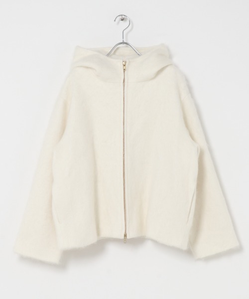 URBAN RESEARCH ROSSO WOMEN(アーバンリサーチ ロッソ)の「カシミヤ混ファーフードコート(その他アウター・レディース・チャコールグレー/アイボリー・FREE)」の9枚目の写真
