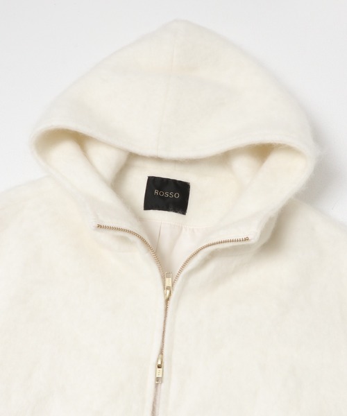 URBAN RESEARCH ROSSO WOMEN(アーバンリサーチ ロッソ)の「カシミヤ混ファーフードコート(その他アウター・レディース・チャコールグレー/アイボリー・FREE)」の6枚目の写真