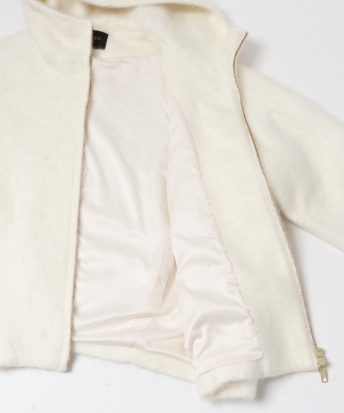 URBAN RESEARCH ROSSO WOMEN(アーバンリサーチ ロッソ)の「カシミヤ混ファーフードコート(その他アウター・レディース・チャコールグレー/アイボリー・FREE)」の8枚目の写真