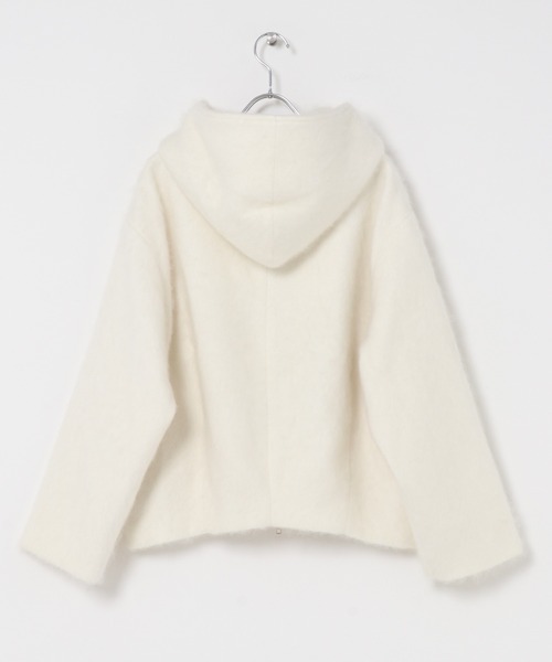 URBAN RESEARCH ROSSO WOMEN(アーバンリサーチ ロッソ)の「カシミヤ混ファーフードコート(その他アウター・レディース・チャコールグレー/アイボリー・FREE)」の3枚目の写真