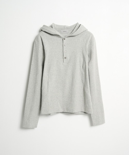 CONZ(コンズ)の「hooded rib long sleeve tee(パーカー・メンズ・ブラック/ライトグレー・2/1/3)」の9枚目の写真