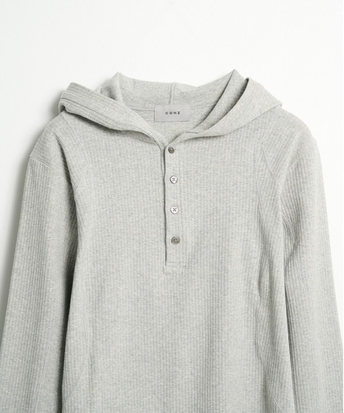 CONZ(コンズ)の「hooded rib long sleeve tee(パーカー・メンズ・ブラック/ライトグレー・2/1/3)」の10枚目の写真