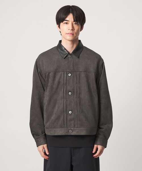 green label relaxing(グリーンレーベルリラクシング)の「スエードライク ファーストタイプ ジャケット(ブルゾン・メンズ・オリーブ/ダークグレー・M/L/S/XL)」の14枚目の写真