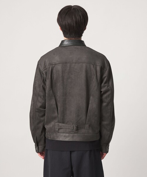 green label relaxing(グリーンレーベルリラクシング)の「スエードライク ファーストタイプ ジャケット(ブルゾン・メンズ・オリーブ/ダークグレー・M/L/S/XL)」の6枚目の写真