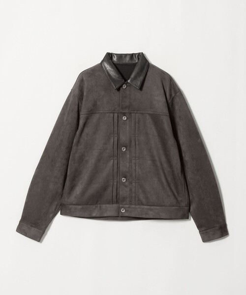 green label relaxing(グリーンレーベルリラクシング)の「スエードライク ファーストタイプ ジャケット(ブルゾン・メンズ・オリーブ/ダークグレー・M/L/S/XL)」の7枚目の写真