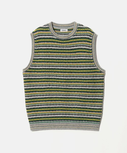 Coohem(コーヘン)の「<COOHEM> BORDER KNIT VEST/ベスト(ベスト・メンズ・グレー系/ロイヤルブルー・M/L)」の1枚目の写真
