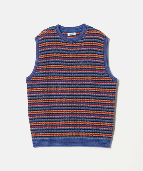 Coohem(コーヘン)の「<COOHEM> BORDER KNIT VEST/ベスト(ベスト・メンズ・グレー系/ロイヤルブルー・M/L)」の2枚目の写真