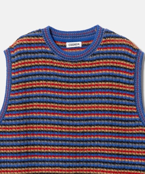 Coohem(コーヘン)の「<COOHEM> BORDER KNIT VEST/ベスト(ベスト・メンズ・グレー系/ロイヤルブルー・M/L)」の8枚目の写真