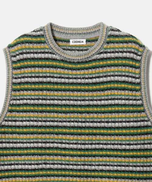Coohem(コーヘン)の「<COOHEM> BORDER KNIT VEST/ベスト(ベスト・メンズ・グレー系/ロイヤルブルー・M/L)」の4枚目の写真