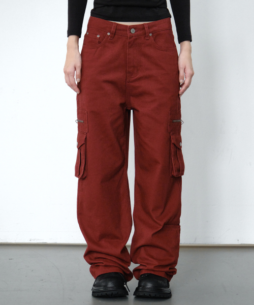 Midnight Move(ミッドナイトムーブ)の「ジップSTパンツ(レッド)(その他パンツ・レディース・その他・SMALL/MEDIUM)」の4枚目の写真