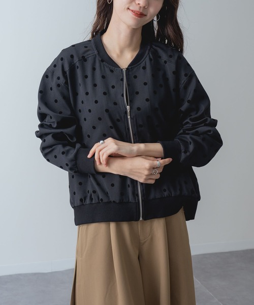 ANNA LUNA（アンナルナ）の「【ANNA LUNA】ドット で魅せる、旬顔 ブルゾン（ブルゾン・レディース・ブラック・MEDIUM）」の13枚目の写真