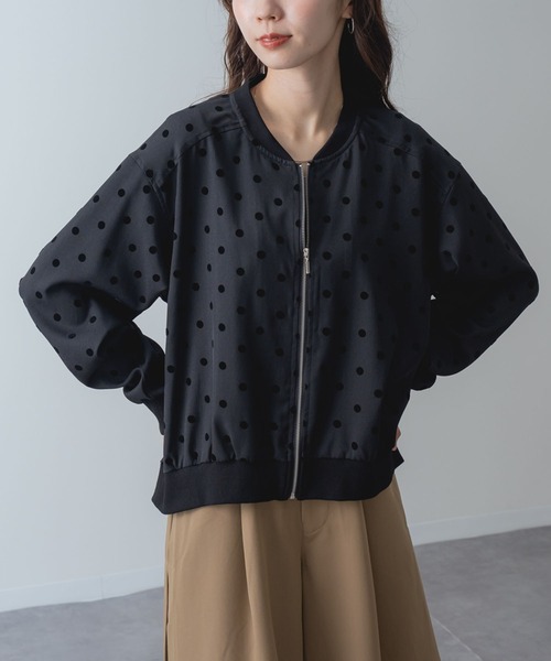 ANNA LUNA（アンナルナ）の「【ANNA LUNA】ドット で魅せる、旬顔 ブルゾン（ブルゾン・レディース・ブラック・MEDIUM）」の14枚目の写真