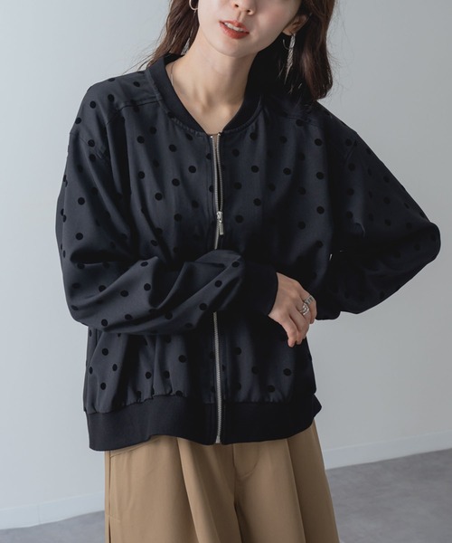 ANNA LUNA（アンナルナ）の「【ANNA LUNA】ドット で魅せる、旬顔 ブルゾン（ブルゾン・レディース・ブラック・MEDIUM）」の15枚目の写真