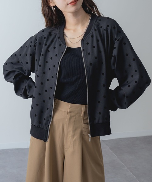 ANNA LUNA（アンナルナ）の「【ANNA LUNA】ドット で魅せる、旬顔 ブルゾン（ブルゾン・レディース・ブラック・MEDIUM）」の8枚目の写真