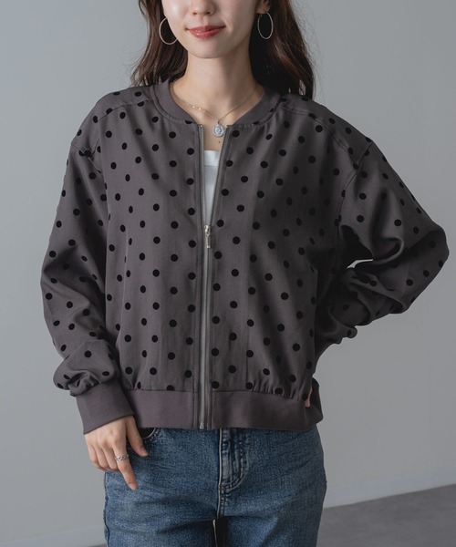 ANNA LUNA（アンナルナ）の「【ANNA LUNA】ドット で魅せる、旬顔 ブルゾン（ブルゾン・レディース・ブラック・MEDIUM）」の17枚目の写真