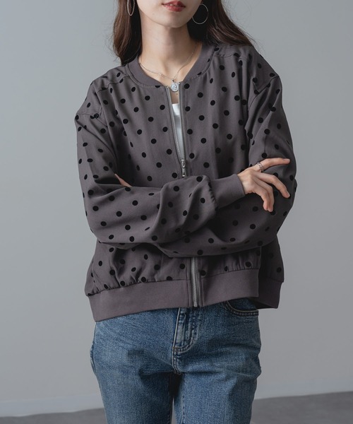 ANNA LUNA（アンナルナ）の「【ANNA LUNA】ドット で魅せる、旬顔 ブルゾン（ブルゾン・レディース・ブラック・MEDIUM）」の21枚目の写真
