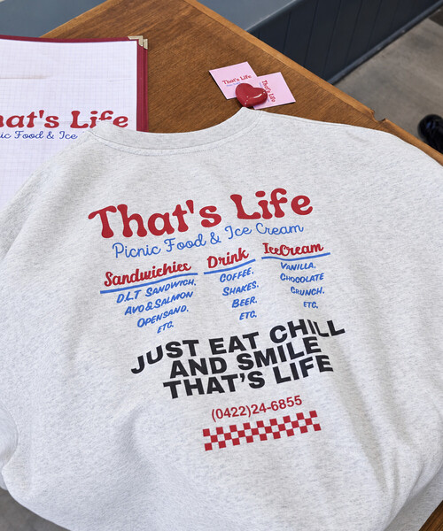 FREAK'S STORE(フリークスストア)の「限定展開 Thats Life SWT クルーネック スウェット(スウェット・メンズ・ブラック/ネイビー/グレー/ピンク・LARGE/SMALL/MEDIUM)」の6枚目の写真