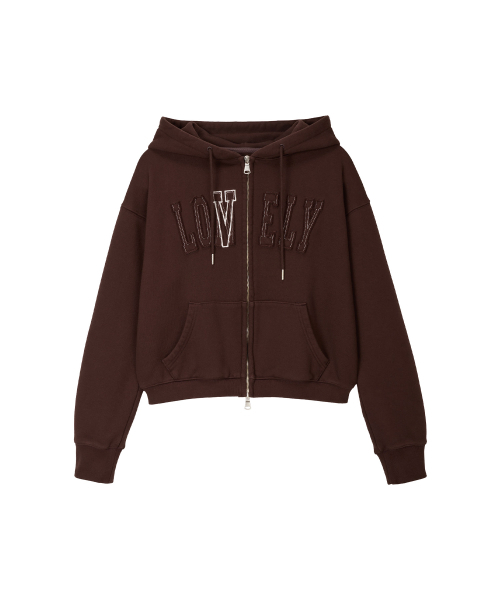NOHANT（ノアン）の「LONELY/LOVELY クロップフーディ ジップアップ ブラウン（パーカー・レディース・ブラウン・SMALL/MEDIUM）」の7枚目の写真